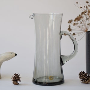 Per Lütken for Holmegaard - Tall Jug / Pitcher - HAMLET Series - Smoked Glass - 1960s - Danish Scandinavian Mid-century Design Gift for him