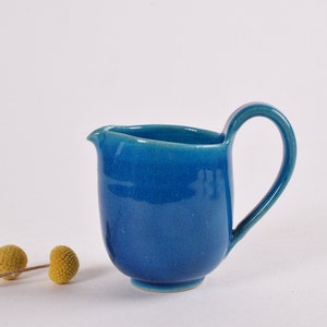 Rare & Great Shape! 1960s Vintage Kähler / HAK Denmark - Tall Creamer / Pitcher - Turquoise Blue Glaze - Danish Mid-century Pottery