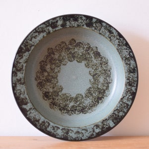 Einar Johansen for Søholm Denmark - Circular Bowl - Bottle Green & Blue - Danish Scandinavian Mid-century Pottery - Retro Home Decor