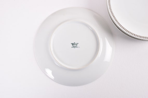 Buy Set of 4! Vintage Thomas Porzellan Germany - Medaillon Onyx - Small Plate - White Gray - Mid Century Tableware Online in India