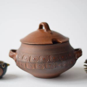 Raro! Dybdahl Dinamarca - Tigela com Tampa / Pote de Geleia / Bomboneira / Açucareiro - por Palle Dybdahl - Cerâmica Dinamarquesa de meados do século, décadas de 1960/1970