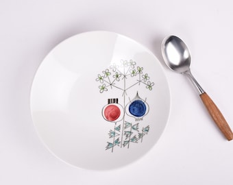 Rörstand Sweden - POMONA - Soup Plate / Cereal Bowl - Marianne Westman - Handpainted Vegetable Decor - Scandinavian Mid-century Tableware