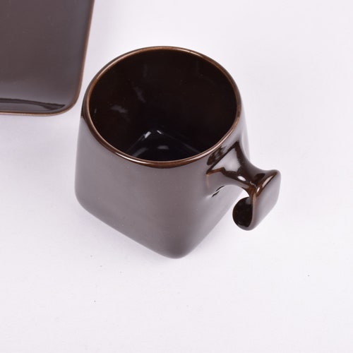Super Rare! shops Nanna Ditzel for Søholm Denmark - Mug / Cup & Plate - Brown - Danish Scandinavian Mid-century Modern Ceramic Tableware Design