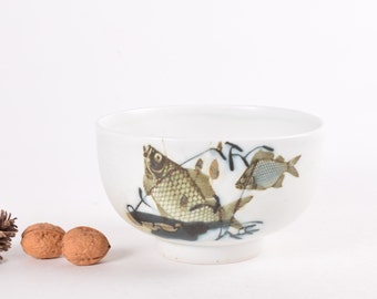 Royal Copenhagen DIANA - Large Bowl - Fish Motif - Nils Thorsson - 1053/5318 - Danish Scandinavian Mid-century Pottery Ceramic Home Decor