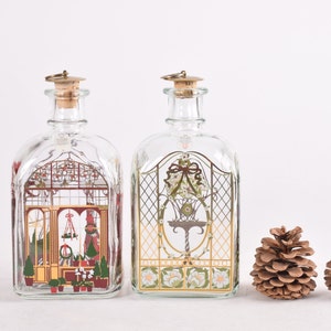 Lot de 2 ! vintage Holmegaard - Juleflaske / Bouteille de Noël pour schnaps 1993 et 1995 - Décoration de Noël - Design scandinave danois Michael Bang