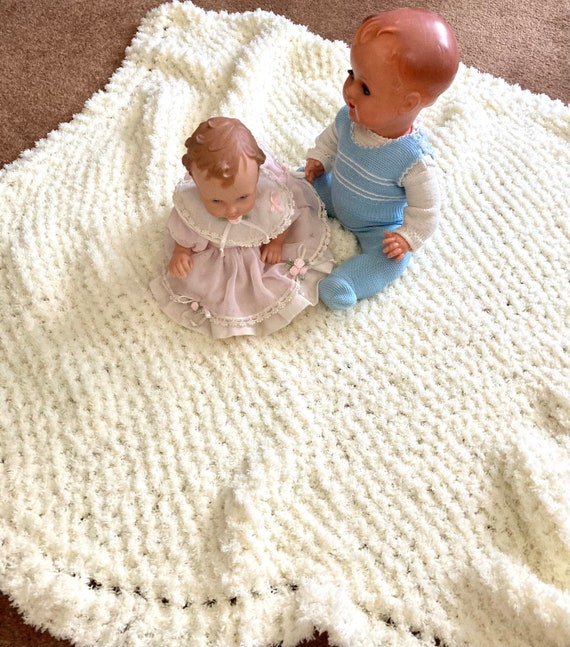 Pipsqueak Knitted Baby Blanket Christening Blanket Carseat