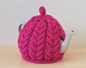 Tea Cosy Knitted Cover, cerise pink, 4-6 cup - STANTON