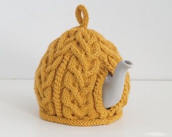 Cosy à thé en tricot, Jaune doré, 4-6 tasses - NESTON