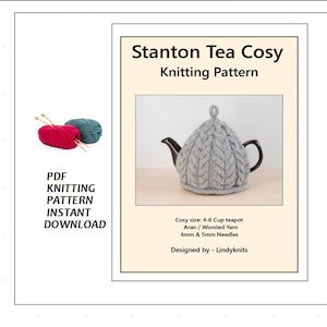 Patrón de tejido para tetera de Stanton Design para 4-6 tazas