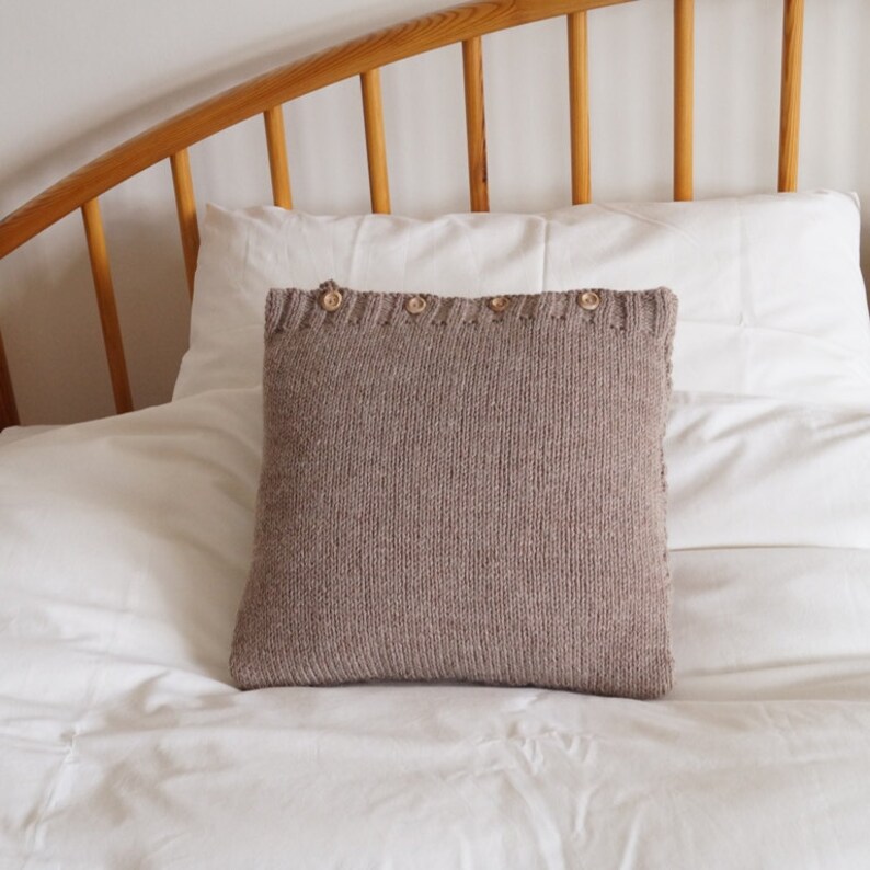 Knitted Pillow Cover Hand Knitted Cushion Cover Beige Pillow Etsy