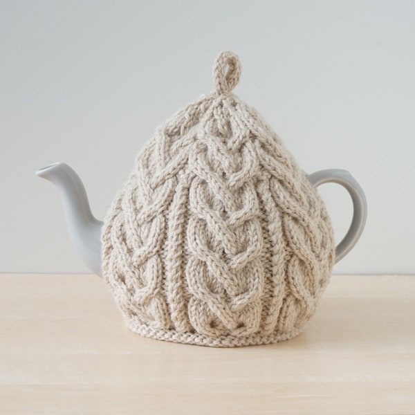 Knitted Tea Cosy Light Beige, 4-6 cup - NESTON