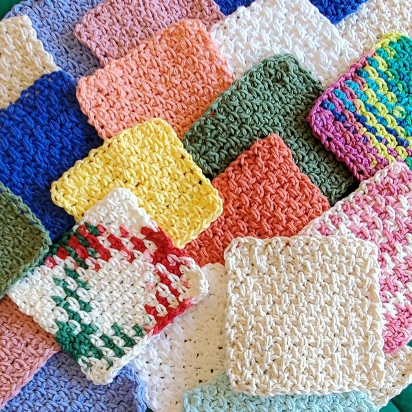 Crochet Cloths 4" x 4" Cotton Thick Face Bath Dish Makeup Cotton Square