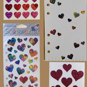Heart Stickers Various Styles Under 1&quot; Scrapbooking Prismatic
