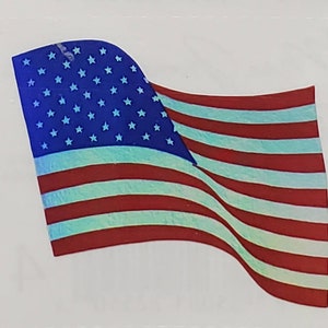 Flag Stickers Vintage Mrs. Grossman&#39;s Sparkle Flag Scrapbooking 2&quot; x 2&quot;