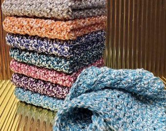 Crochet Dishcloths 7" x 7" Dishie Twist India Cotton Dish Rag Soft Texture