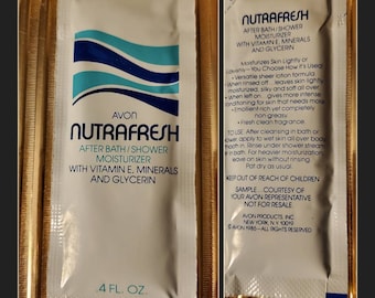 Vintage Avon Nutrafresh After Bath / Shower Moisturizer Samples