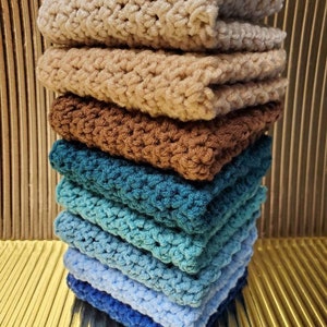 Crochet Dish Rag Dishcloths Milk Cotton Cloth 7" x 7" or 3" x 3" Extra Soft Baby Face