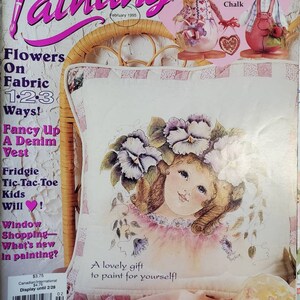 Painting Magazine Flowers on Fabric 123 Ways February 1995 Vintage Like New