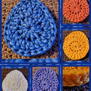 Easter Egg Crochet Scrubby Pad 4" x 3" x 3/4" Deep Egg Shape 100% Nylon Scrubber Scrubbies