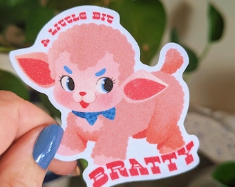 Bratty Lamb Sand Glitter Waterproof Sticker