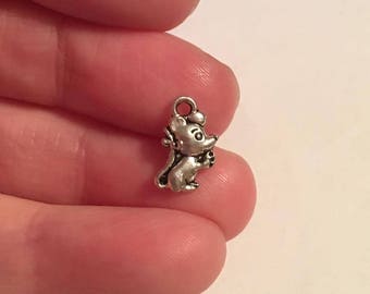 8 Mouse Charms Antique Silver Tone Adorable Mouse Face SC3273
