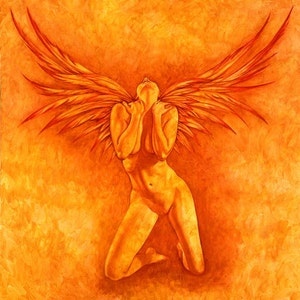 Sexy Fire Angel Woman art print image 1