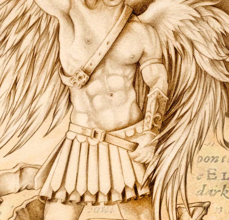 Saint Sebastian Angel Figure Drawing Fine Art Print - Etsy