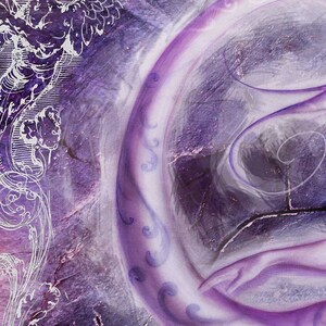 Sirènes nues imprimé dart fantastique giclee rose violet image 3