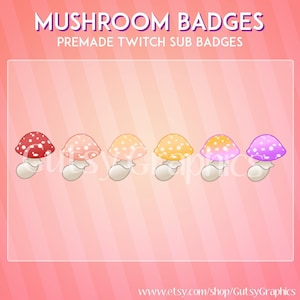 Mushroom Twitch Sub Badges