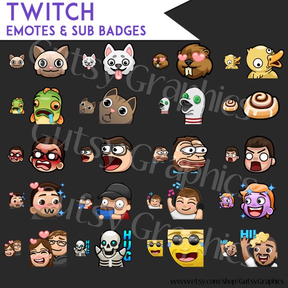 Custom Sub Badge Set Cute Bit Badges Twitch Emote Design 