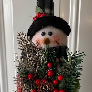 Snowman with Greenery Decoration