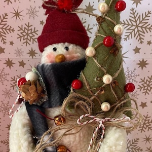 Snowman With Prim Tree