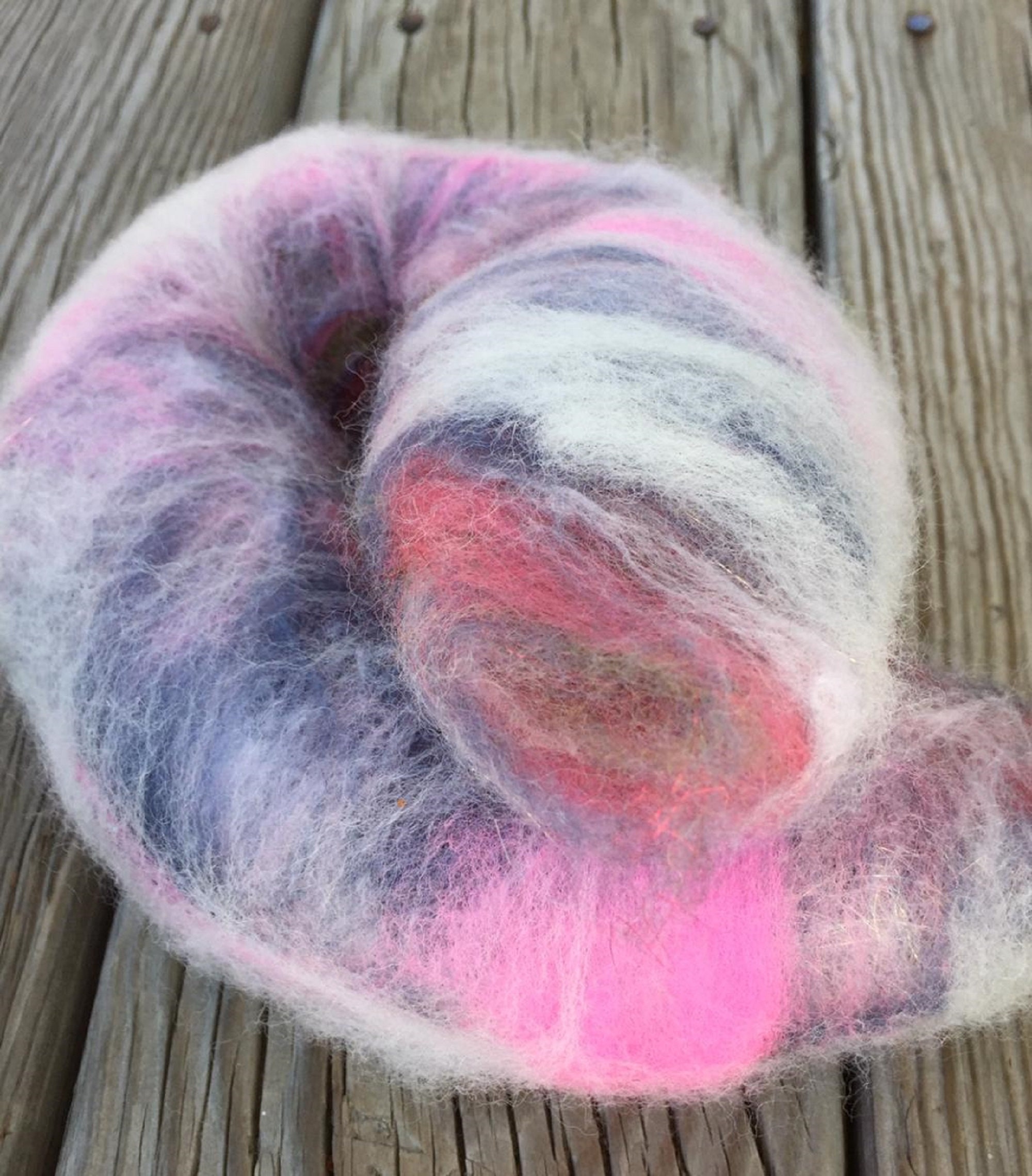 Rolag - Cotton Candy - 1.20 oz Fiber