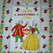 1970s Bicentennial 1776-1976 American Independence 18thC. Dancing Couple Celebration Linen Kitchen Tea Towel