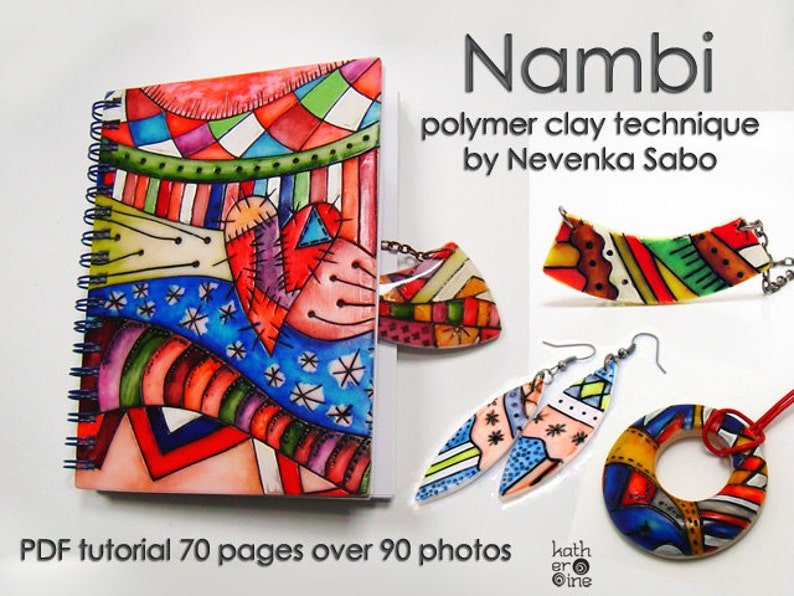 Polymer clay tutorial, PDF tutorial, Nambi technique, DIY e book, Step by step instructions, Best seller image 1