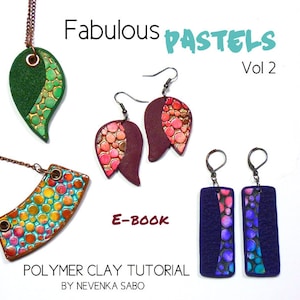 Polymerlera-handledning, E-bok, PDF-handledning, lerhandledning, Fantastiska pasteller, Färgglada pyssel, DIY-pysselidé, Kritor på polymerlera