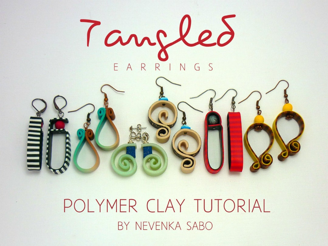 Polymer Clay Tutorial, Tangled Earrings, E-book, PDF Tutorial, Clay ...