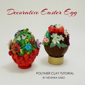 Easter Egg decoration, Hollow Easter egg, Polymer clay e-book, PDF instructions, Hollow polymer clay egg, DIY craft idea, Handmade craft