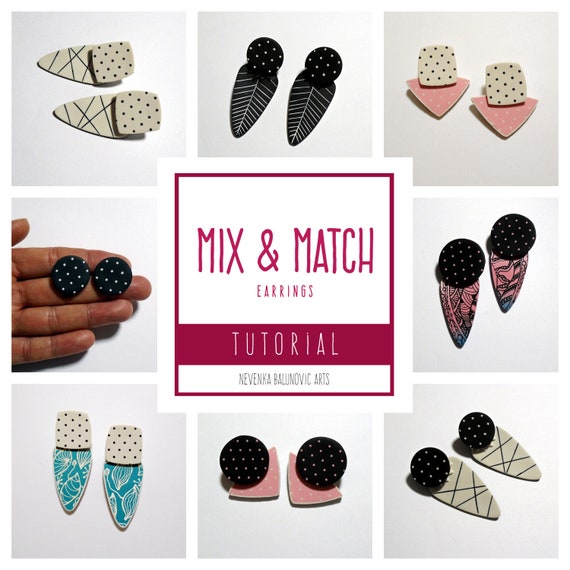 Polymer Clay Tutorial Mix And Match Earrings E Book Pdf Etsy