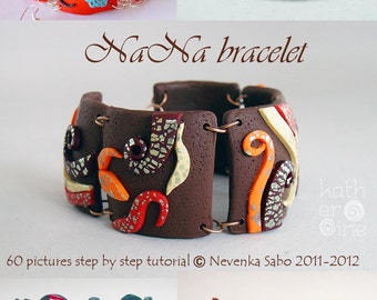 NaNa Bracelet, Polymer clay tutorial, PDF instructions, E-book, DIY craft idea, Diy bracelet, Step by step e book, Colorful jewelry
