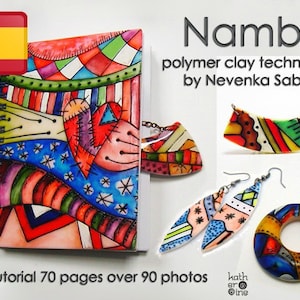 Tutorial de arcilla polimérica, Tutorial en PDF, la técnica Nambi, libro electric, DIY Bastelidee, Schritt für Schritt Anleitung, Bunt