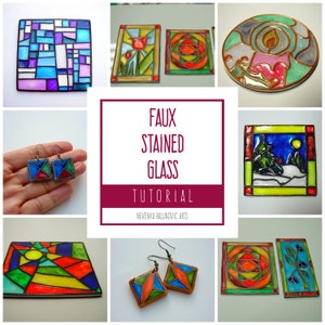 Polymer clay tutorial PDF tutorial Faux Stained glass DIY craft idea Stained glass imitation DIY instructions Creative project image 1