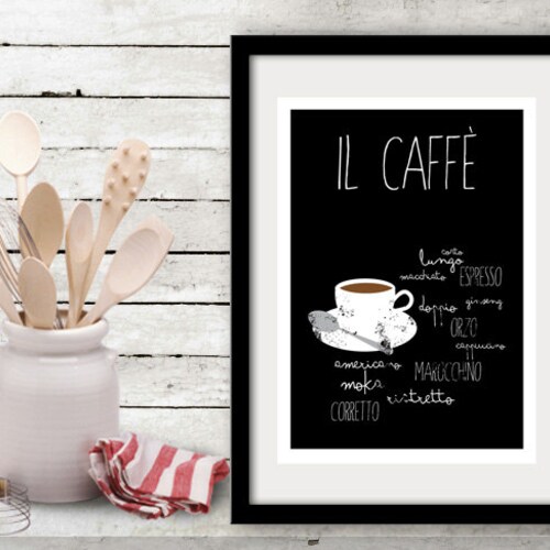 Coffee Print Coffee Art Rustic Kitchen Print Kitchen Wall Etsy