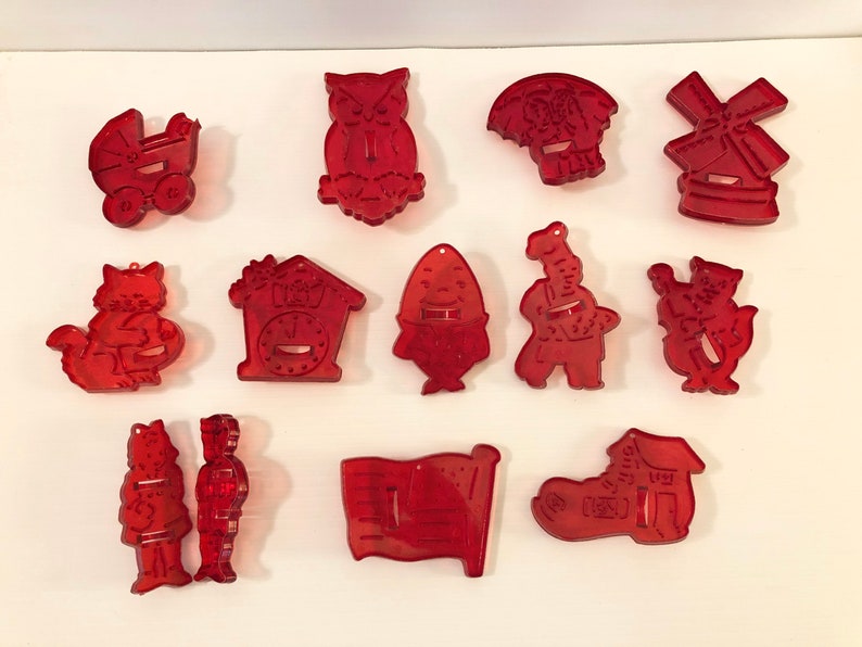 Vintage HRM red plastic cookie cutters Etsy