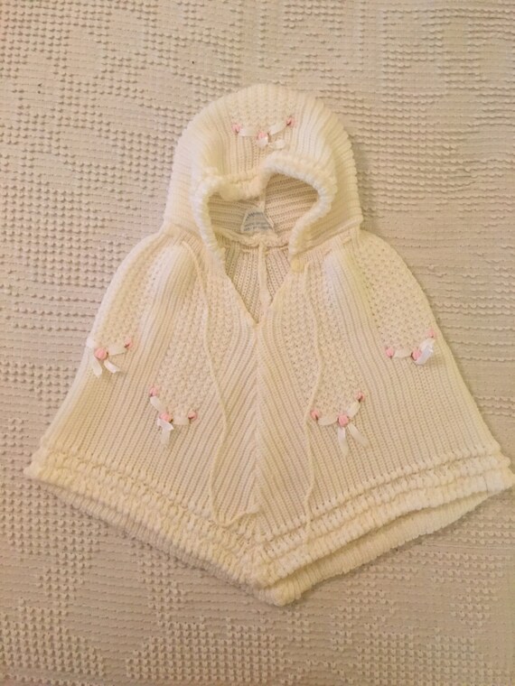 Vintage Knitted Baby Poncho