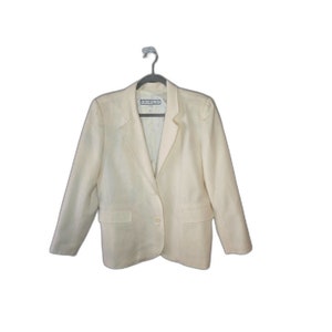 Chadwick&#39;s Classics Women&#39;s Vintage White Wool Blazer Jacket Size 10P