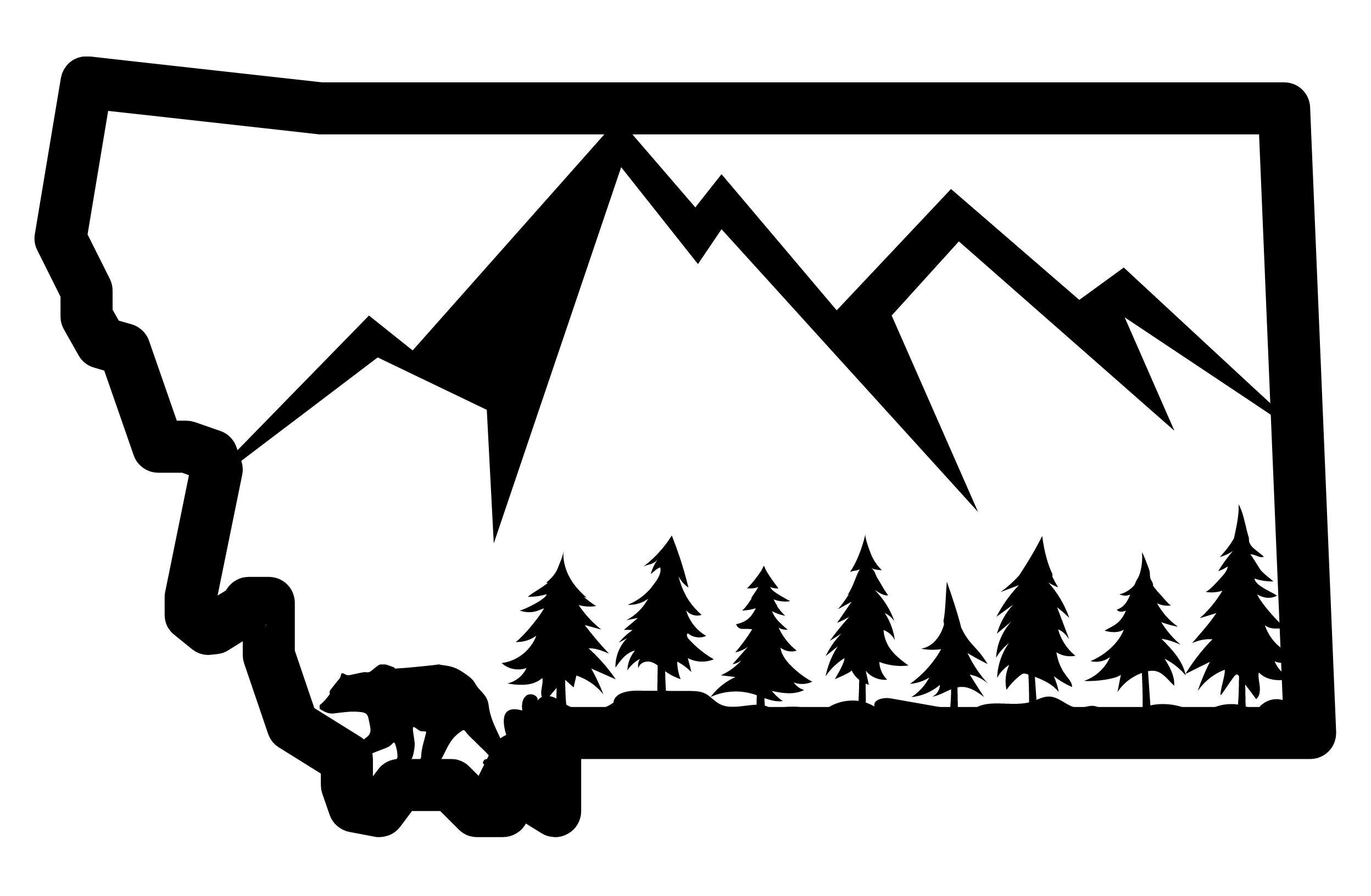 Montana Mountains and Bear Scroll Saw Woodworking and Etsy Norway