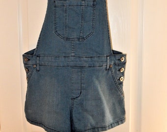 Sz S 2 Short Shortalls - Blue Denim - Vestbak - 1970s - 80s - Jean Salopette - Farmer Dungaree