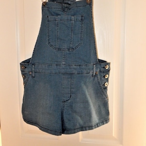 Sz S 2 Short Shortalls - Blue Denim - Vestbak - 1970s - 80s - Jean Salopette - Farmer Dungaree