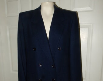Sz 6 Pendleton Navy Wool Blazer - Doble Pecho- Hecho en EE.UU. 90s - Vintage - Menta!